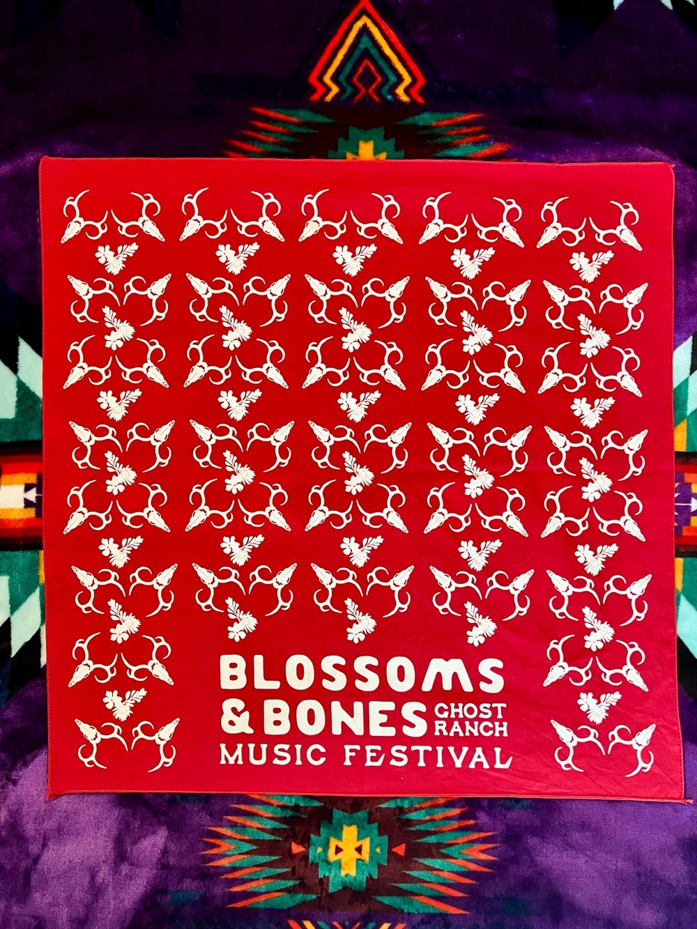 Vintage Blossoms🌿 & Bones 💀Ghost Ranch🌵 Music Festival Bandana